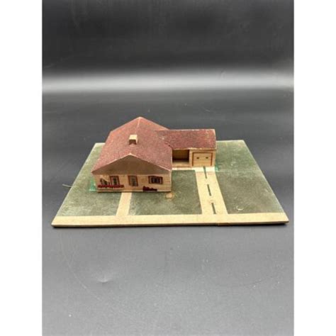 vintage wood  paper ho scale model house  garage  dioramas