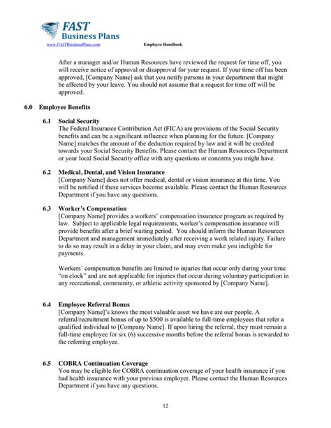 Employee Handbook Template In Word And Pdf Formats Page 12 Of 27