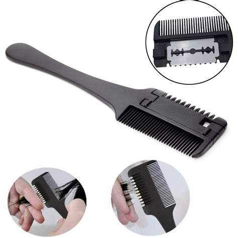 pc professional hair razor comb black handle hair razor cutting thinning comb home diy trimmer