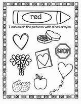 Red Color Activities Colors Printables Worksheets Worksheet Preschool Learning Kindergarten Printable Toddlers Pre Sheets Centers Valentines Things Coloring Activity Crayon sketch template