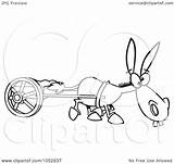 Donkey Cart Pulling Cartoon Clip Plodding Toonaday Outline Illustration Royalty Vector 2021 sketch template