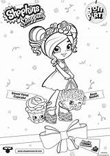 Shoppies Coloring Shopkins Cupcake Pages Join Party Rosa Petal Basket Sweet Printable sketch template