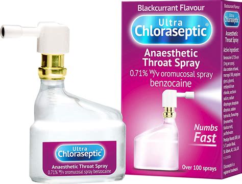 ultra 15ml chloraseptic anaesthetic throat spray blackcurrant flavour