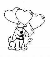 Coloring Pages Dog Cartoon Library Clipart Valentines Happy Cute sketch template