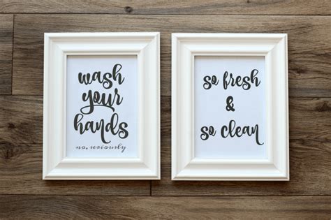 bathroom wall art  printables  easily print  hang