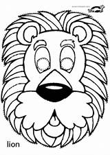 Krokotak Lion Coloring Masque sketch template