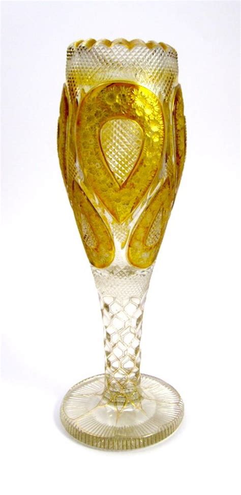 Antique Moser Glass Vase In Bohemian Glass