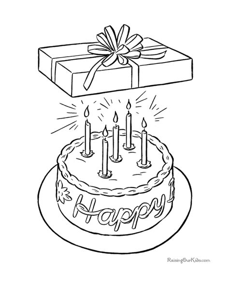 birthday presents  color  birthday coloring pages happy