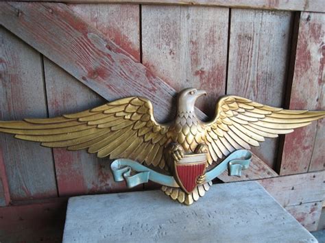 vintage early american metal eagle wall plaque 525 by sexton
