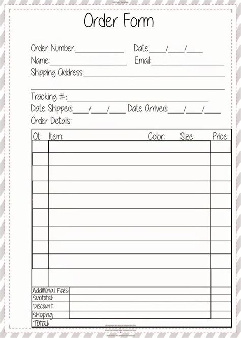 small business  printable order forms  crafts