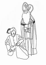 Piet Sinterklaas Knecht Nikolaus Zwarte Ruprecht Pete Nicolas Malvorlage Sankt Aiutante Ausmalen sketch template