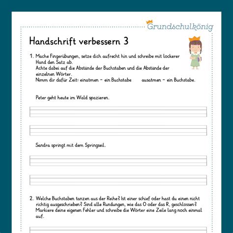 koenigspaket handschrift verbessern deutsch  klasse