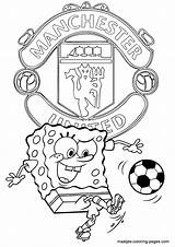 Manchester United Coloring Pages Spongebob Soccer Colouring Logo Printable Color Print Football Maatjes Playing Madrid Real Fc Kids Munich Book sketch template