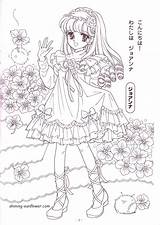 Coloring Shining Sunflower Pages Colouring Vintage Books Cute Girls Color Colour Manga Shoujo Soon Ll Add Choose Board sketch template
