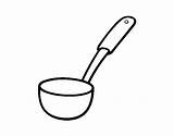 Coloring Ladle Coloringcrew Pages Chef House Dibujo Knife Kawaii Cup Coffee Utensils Cooking sketch template