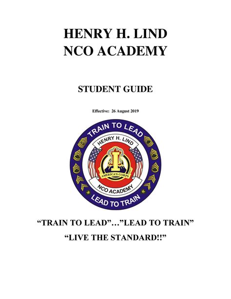 blc student guide blc  henry  lind nco academy student guide effective  august