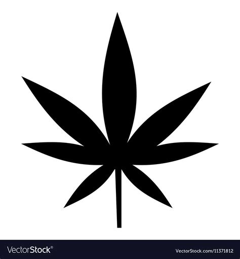 cannabis leaf icon simple style royalty  vector image
