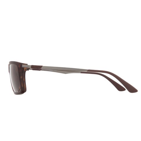 Ray Ban Rb4214 Rectangular Polarised Sunglasses Matte Havana