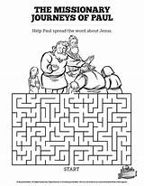Paul Missionary Sunday School Activity Kids Maze Bible Journey Lessons Crafts Activities Lesson Journeys Mazes Acts Find Christian Turn Worksheets sketch template