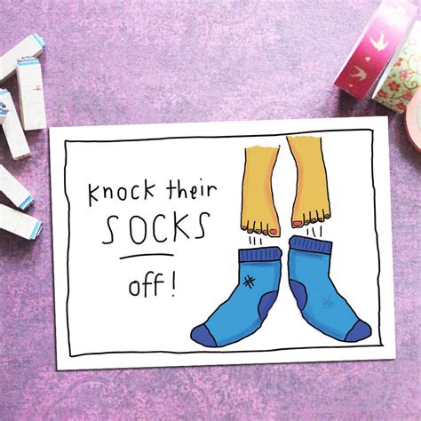 knock their socks off good luck card by indieberries