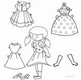 Paper Doll Printable Coloring Pages Clothes Girl Drawing Cool2bkids American Templates Dolls Color Print Getdrawings Getcolorings Comments sketch template