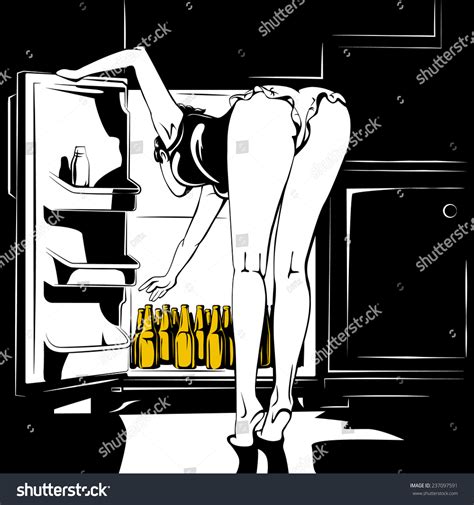 sexy girl good figure takes cold stock vector 237097591 shutterstock