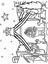 Creche Coloriage Manger Nativity sketch template