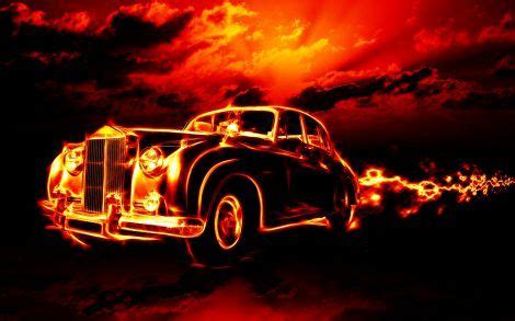amazing  effect car wallpaper  images red sky classic cars