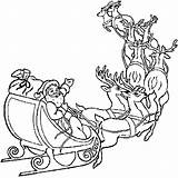 Noel Pere Sleigh Reindeer Traineau Santas Printable Vicoms Rudolph Nosed Gratuitement Getdrawings Everfreecoloring sketch template
