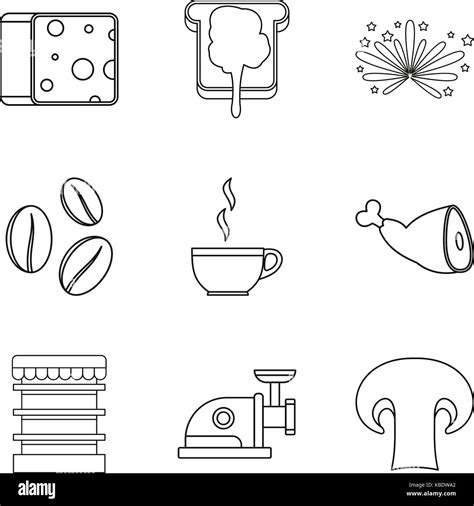 sandwich topping icons set outline style stock vector image art alamy
