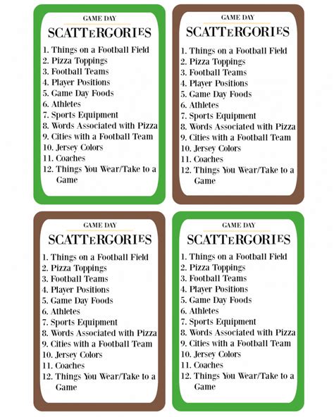 printable game day scattergories pint sized treasures