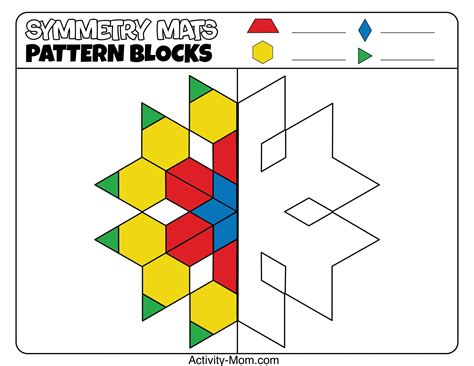 pattern block mats  printable  activity mom  printable
