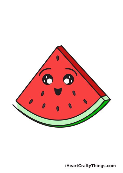 watermelon drawing   draw  watermelon step  step