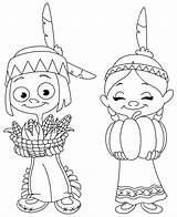 Coloring Thanksgiving Indian Pages Sharing Children Getcolorings Color Getdrawings Printable Pilgrim sketch template
