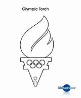 Torch Olympics Torches Preschool Designlooter sketch template