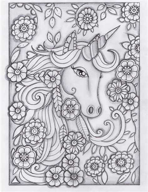 unicorn coloring pages  adults home family style