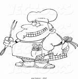 Chef Drawing Outline Coloring Cartoon Holding Getdrawings Fat Vecto Rs Clipart Vector Choose Board sketch template