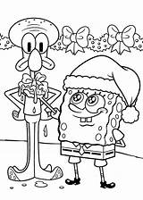 Spongebob Christmas Coloring Pages Colouring Kids Printable Sheets Color Print sketch template