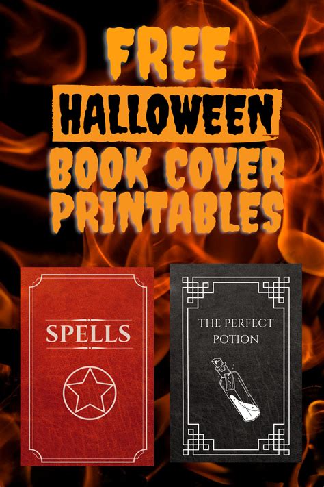 spooky halloween book cover printables   halloween