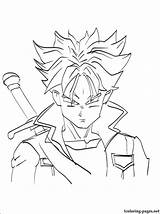 Trunks Coloring Pages Dragon Bulma Future Ball Getcolorings Getdrawings sketch template
