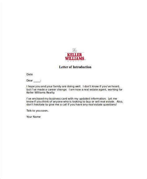 introduction letter   real estate agent