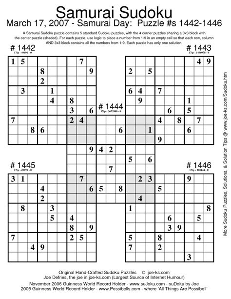 samurai sudoku triples math worksheets sudoku puzzles puzzle