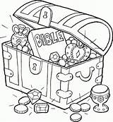 Treasure Coloring Chest Bible Pages School Sunday Kids Open Vbs Azcoloring sketch template