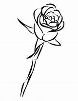 Rose Coloring Pages Single Printable Stem Roses Long Outline Drawing Color Clipart Line Colouring Cliparts Beauty Zeichnung Clip Hmcoloringpages Book sketch template