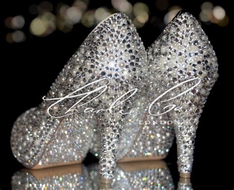ivory pearl clear diamond heels