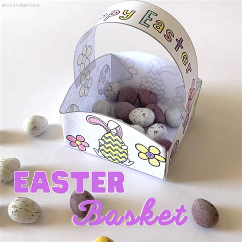 printable easter basket template messy  monster