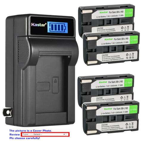 kastar battery lcd wall charger  samsung sb  samsung sc  camcorder ebay