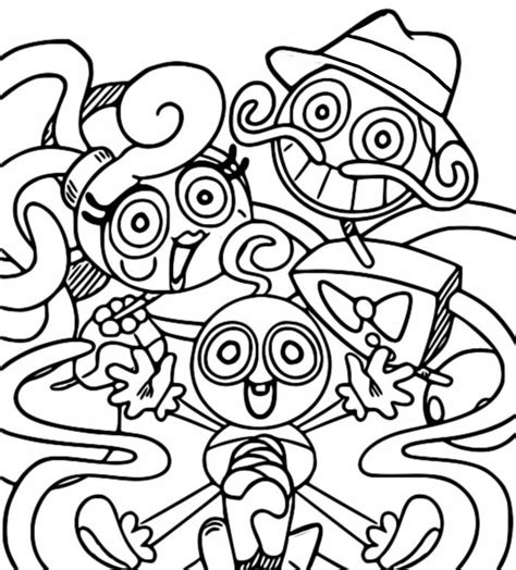 coloring page poppy playtime mommy baby daddy long legs