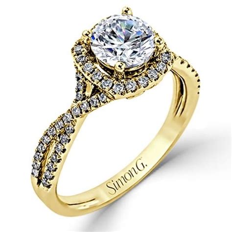 Simon G Halo 18k White Gold Diamond Engagement Ring