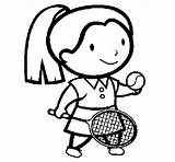 Tenista Gioca Pintar Tenis Joueuse Rapariga Acolore Pintado Día Desportos Coloritou sketch template